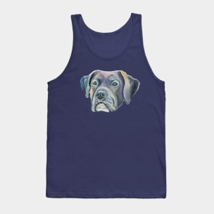 Watercolor Mastiff Dog Face Tank Top